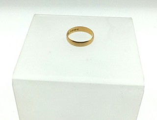 18ct Gold Wedding Band Size P Hallmarked 2.65g Unisex Classic Ring (MG147J)
