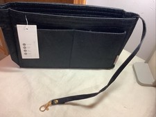 ZTUJO Purse Organizer Insert Bag Handbag Tote Organizer 9 Pockets/Clip Black NEW