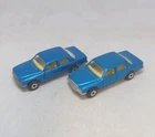 Matchbox Lesney Superfast No56 MERCEDES 450SEL X2 lot in LIGHT & DARK BLUE MET