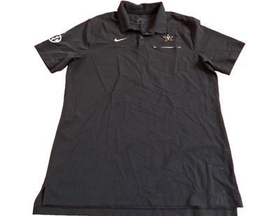 NIKE FIT DRY NCAA VANDERBILT COMMODORS BLACK PERFORMANCE POLO SHIRT SIZE L