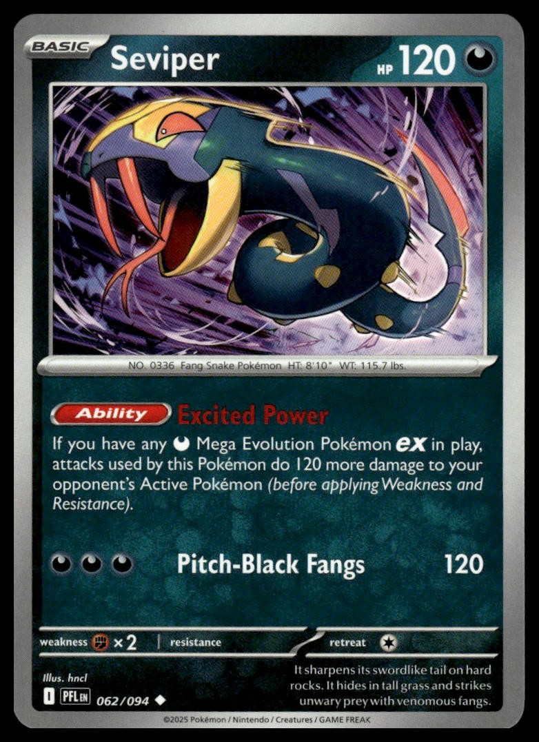 Seviper ME02: Phantasmal Flames 062/094 Normal NM