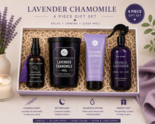 Lavender Chamomile 4-Piece Luxury Spa Gift Set