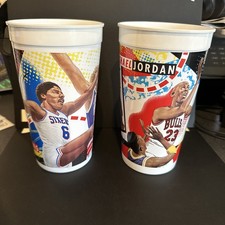 2 McDonald's Nothing But Net MVP NBA Collectors Cups 90’s Jordan & Dr. J