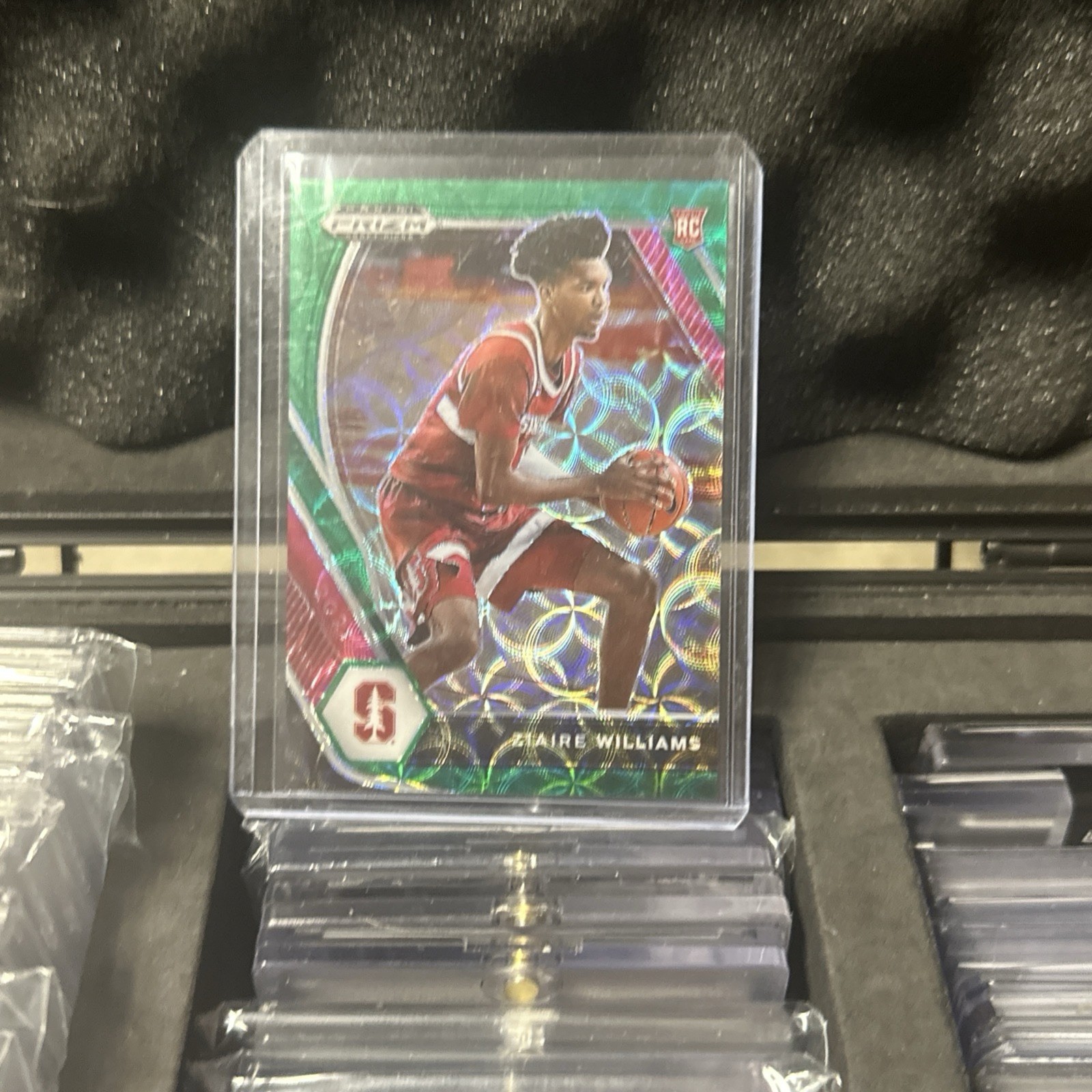 2021-22 Panini Prizm Draft Picks - Ziaire Williams #15 Green-scope   Prizm Rc /8