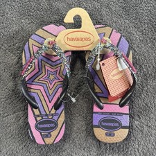 Original HAVAIANAS Girls Slim Glitter 2 Sandal size 11/12 H5