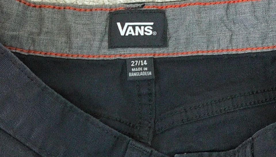 70s style vans black denim shorts Boys size 27-14 - Image 3 of 4