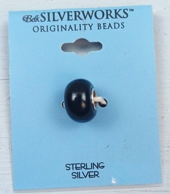 Belk Silverworks Sterlingsilber Originalität Perle Charm schwarze Emaille Akzent