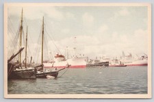 Postcard Gothenburg Harbor Entrance Ships Waterfront Sweden
