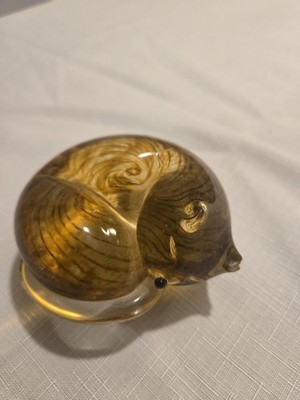 Lenox Full Lead Fine Crystal Cat Curled Up  -  Orange Striped small chip in ear
