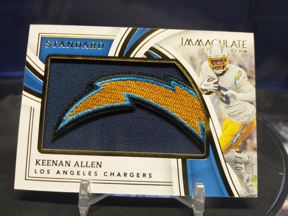 2023 Panini Immaculate Gold Keenan Allen Jumbo нашивка на болт молнии* ЧИТАЙТЕ🔥⚡ - Изображение 2 из 4