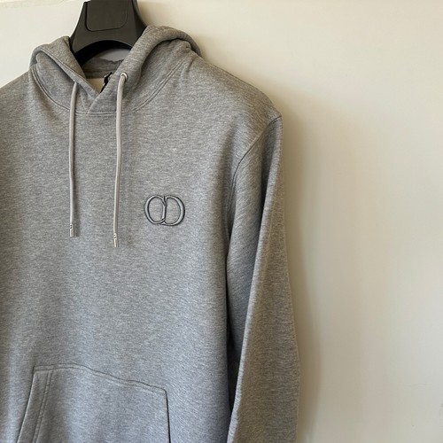 Christian Dior CD Logo Grey Hoodie Sweatshirt Luxury Designer Size XXL