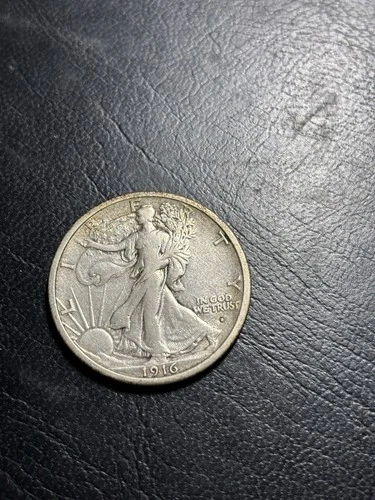 1916-D Walking Liberty Silver Half Dollar  Very Fine VF+