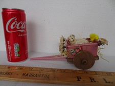 antico,miniatura,tedesco,primitivo,fatto a mano,legno,carrello pasquale con pecore.