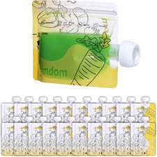 15 Pack Reusable Baby Food Pouches for Toddlers, Refillable Squeeze Pouch for Ap