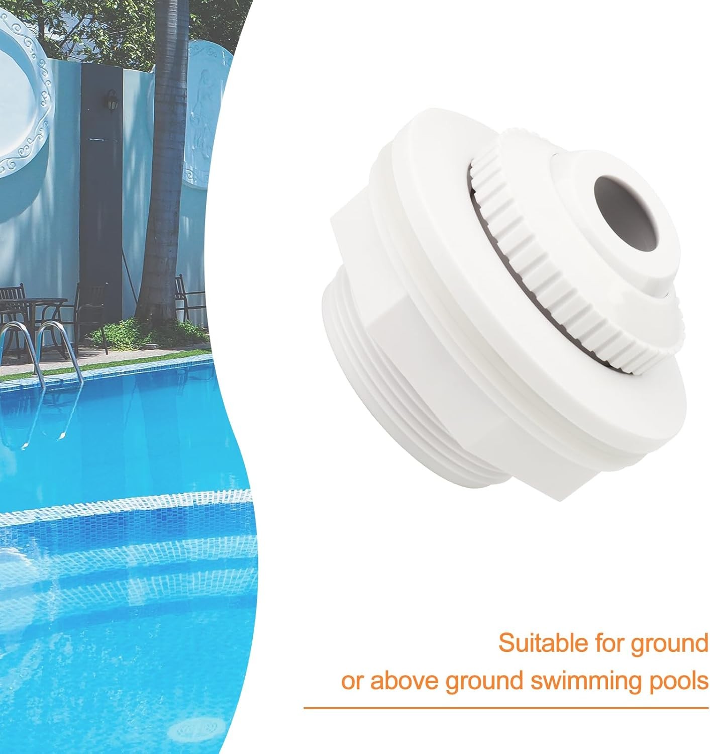 GASHER 2Pcs SP1023 Pool Inlet Return Fitting, 1-1/2" Above Ground 1-1/2 