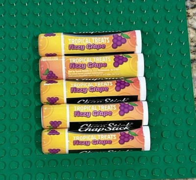 Five Chapstick FIZZY GRAPE Lip Balm Lot New