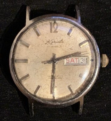 Vintage La Pointe 17 Jewel Automatic Man s Wristwatch For Parts 