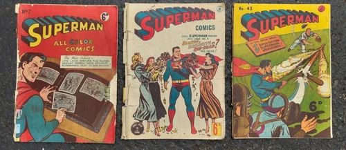 Superman #7 #35 #45 Australian vintage comic bulk lot Key 1st Kryptonite