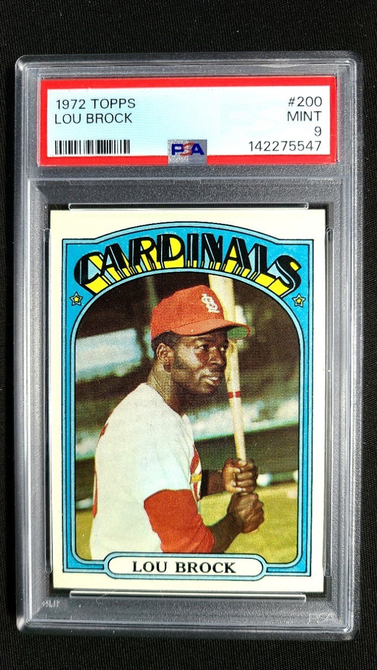 1972 Topps #200 LOU BROCK HOF Cardinals PSA 9 MINT, Only 3 Higher!