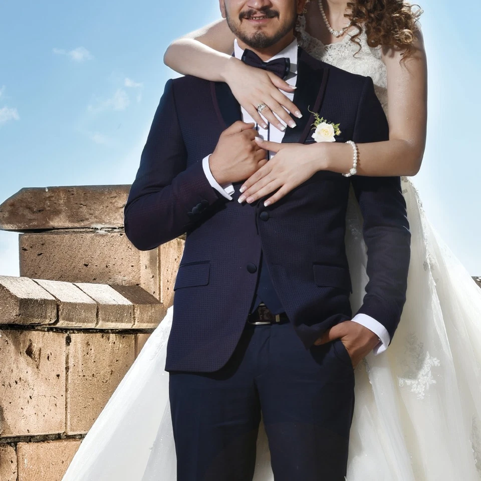 Fleur artificielle boutonnière de mariage, Corsage du marié pour robe de - Photo 3/4