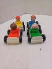 Vintage Fisher Price #930 Parking Garage Blue, Yellow, Green, Red Cars W/ People