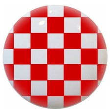 RED Checkered Ceramic CABINET DRAWER Pull KNOB