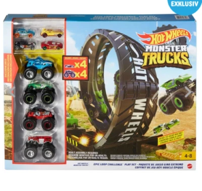 Hot Wheels Monster Trucks Looping Challenge Spieset mit 8 Auto Modellen NEU OVP