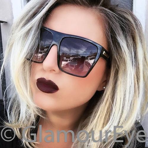 RARE Huge Oversized Square Flat Top Square XXL Big Diva Shades Sunglasses 8818 L image 3