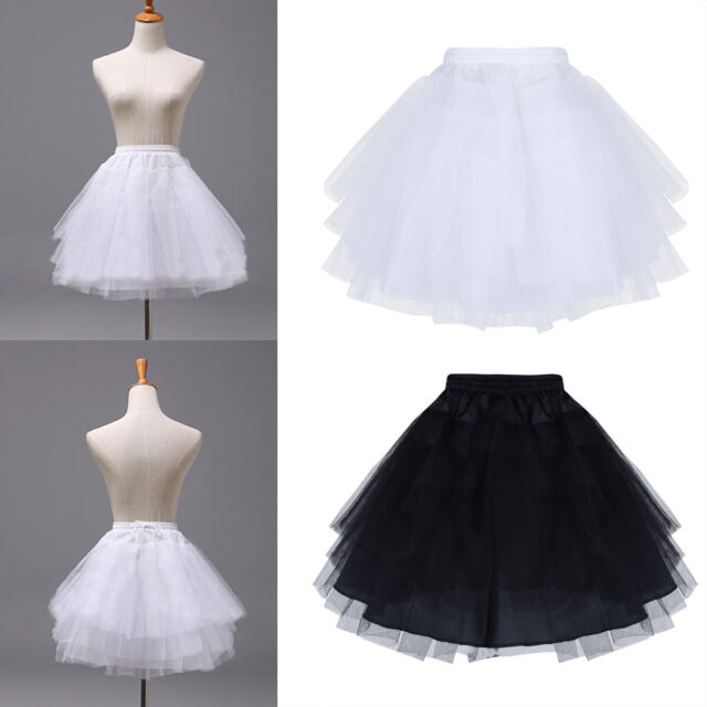 Girls Petticoat Underskirt 3 Layers Net Children Flower Wedding Crinoline Slip