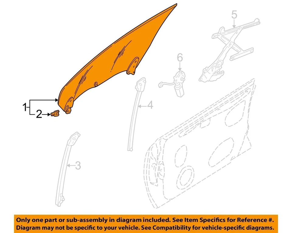 98 99 00 01 02 FORESTER PASSENGER RIGHT FRONT WINDOW DOOR GLASS OEM 3070-107 Foto 3 de 4