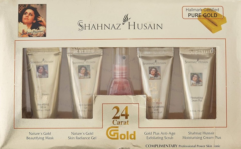 Shahnaz Husain Gold Facial Kit (Mini), 40g+15 ml, 5 Count (Pack of 1