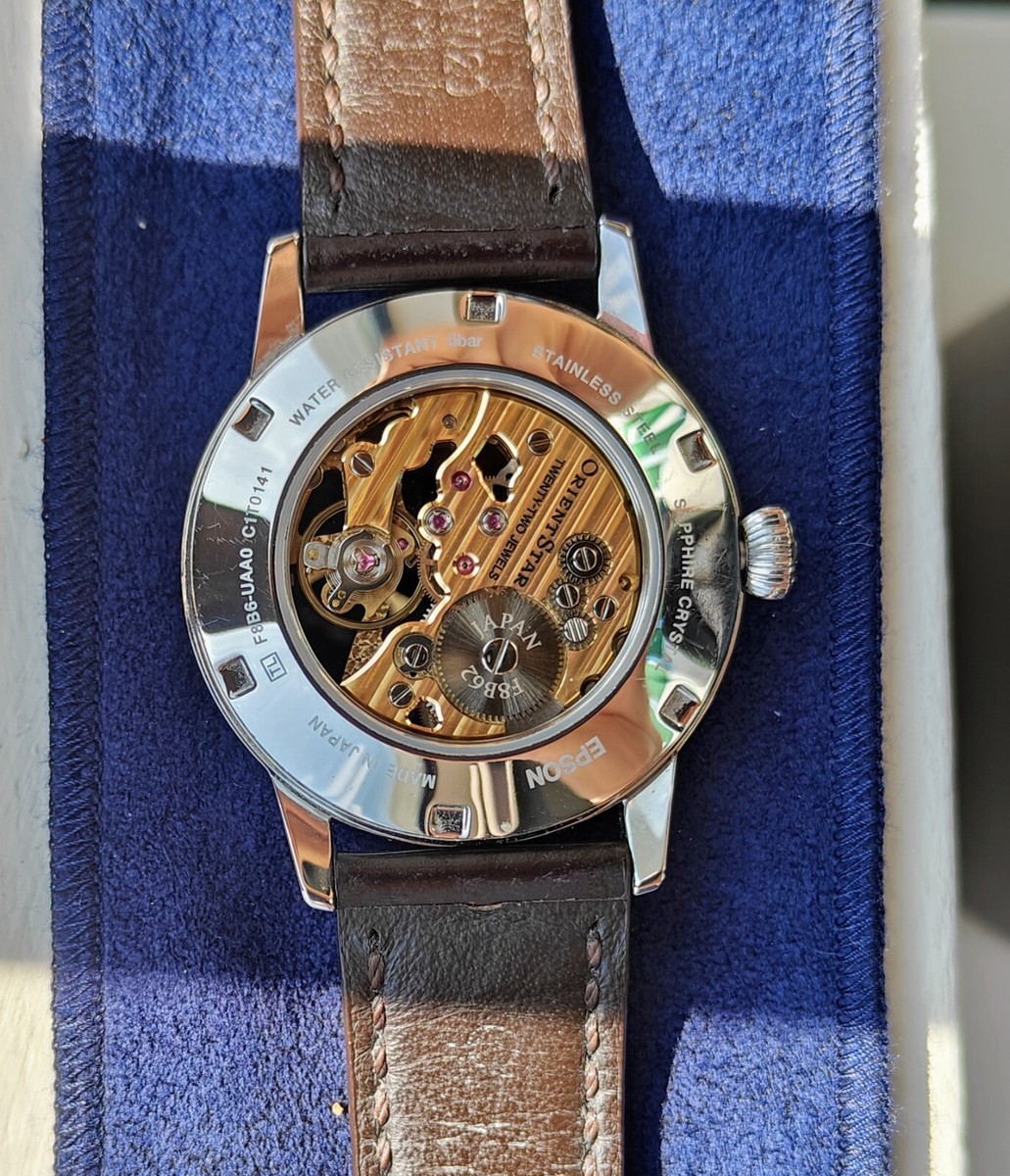 Orient Star Men's Skeleton Watch. Brown Leather Band - Ref: RE Orient Star Men's Skeleton Watch. Brown Leather Band - Ref: RE