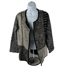 Lagenlook Boho Coldwater Creek Womens Jacket Blazer S Patchwork Boxy Patchwork