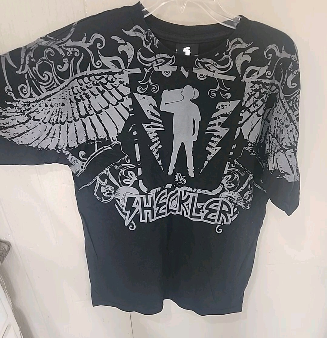 RS By Ryan Sheckler Shirt Skateboard Black Vintage All Over