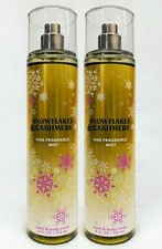 2 Bath  Body Works SNOWFLAKES CASHMERE Fine Fragrance Mist Body Spray 8 oz