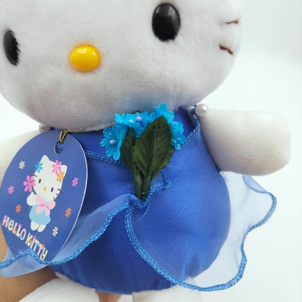Sanrio C182 Hello Kitty Flowers ฺBlue EIKOH Plush 7