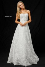 Sherri Hill 51572 Ivory Destination Wedding Prom Gown Dress sz 6