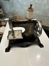 Antique German Toy Antique Tole Eagle Mark Sewing Machine Hand Crank With Box!