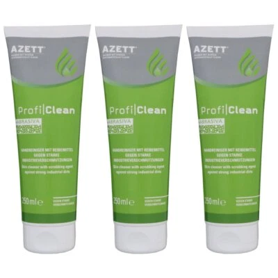 Azett Profi Clean Handreiniger 3 x 250 ml mit Reibemittel Industrieverschmutzung