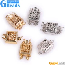 Filigree 14K Gold Filled Box Snap Clasp For Bracelet Closures Pearl Connectors