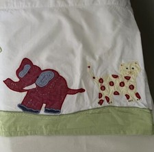 Pottery Barn Kids Zoo Animals Valance Curtain Lion Giraffe Elephant 2 Panels 