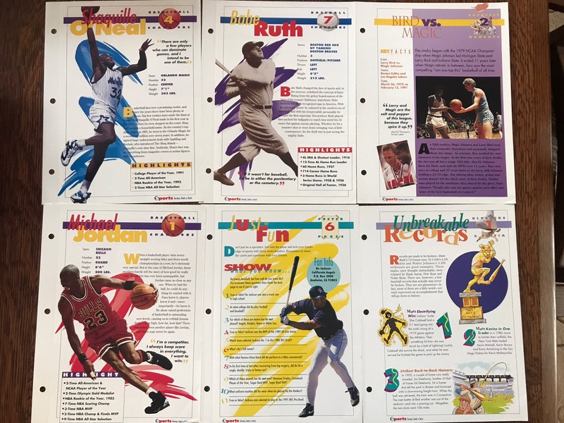1994 Sports heroes, feats & facts, Lot Of 12 -Jordan, Montana, Gretzky, Ruth