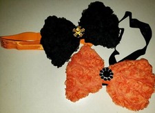 2 NEW NIP BABY GIRLS HALLOWEEN VERY SOFT HEAD BANDS STRETCH ORANGE BLACK
