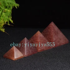 Natural Strawberry Crystal Pyramid Stone Crystal Tower Gemstone Pyramid Healing