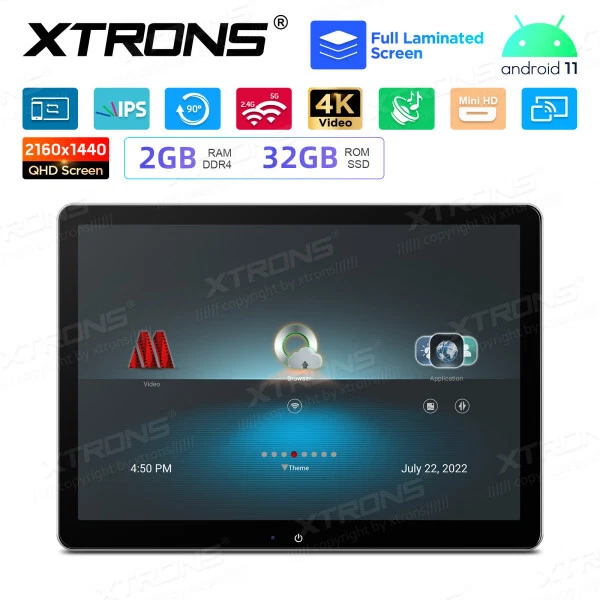 1pc Android 11 Auto Kopfstütze 2.5D HD Monitor 2160*1440 4K Schwerkrafterfassung - Bild 3 von 4