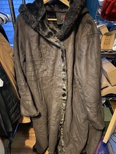 Woman’s Gallery Long Pea Coat Hooded Dark Brown Size 3x