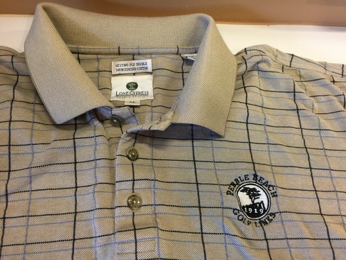 Lone Cypress Pebble Beach Golf Links 1919, Golf Polo Shirt Beige Black, Size XL - Picture 12 of 12