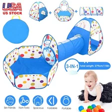3-in-1 Super Fun Pop-Up Play Tent Kids Indoor Toys w/Tunnel Ball Pit Game Zone