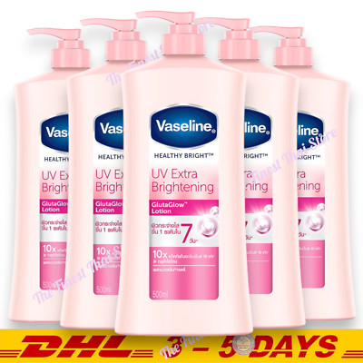Vaseline Healthy Bright UV Extra Brightening Lotion GlutaGlow Lotion 490 ml x 5
