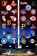 MLB Major League Baseball ALL 30 TEAM LOGOS Official 22x34 WALL POSTER